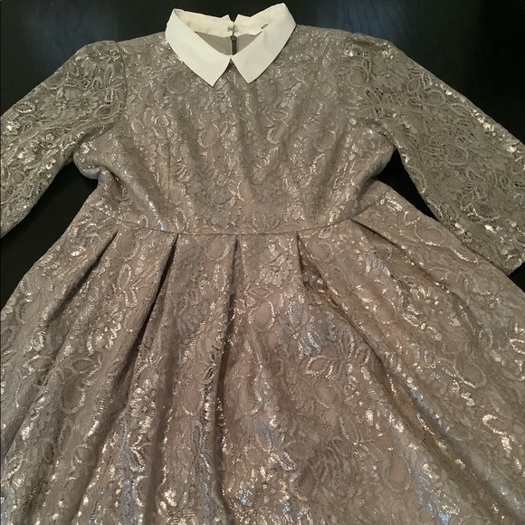 🎉HOST PICK🎉 Eshakti Silver Lace Dress size 14 - Picture 9 of 15